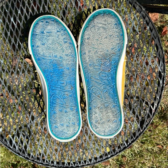 Yellow Canvas Frayed Slip-On Sneakers - Picture 6 of 6